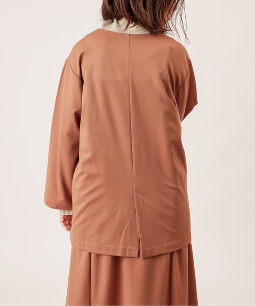 natural couture（ナチュラルクチュール）の「ノーカラーゆるっとジャケット（ノーカラージャケット・レディース・ダークブラウン/ベージュ/ピンク/ライトベージュ・FREE）」の19枚目の写真