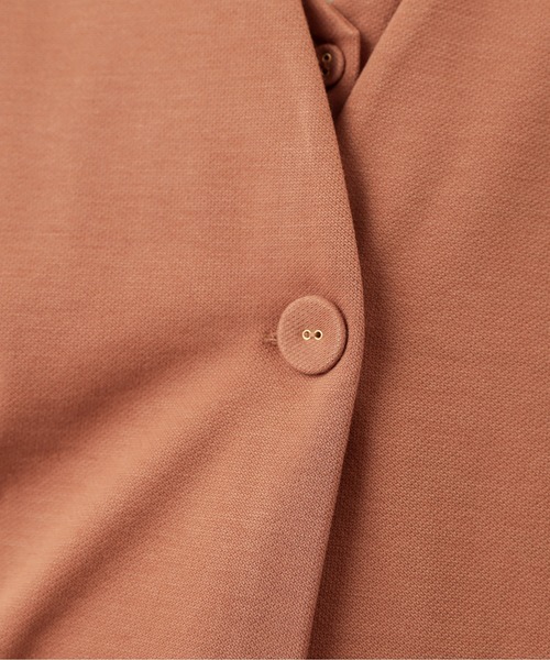 natural couture（ナチュラルクチュール）の「ノーカラーゆるっとジャケット（ノーカラージャケット・レディース・ダークブラウン/ベージュ/ピンク/ライトベージュ・FREE）」の21枚目の写真