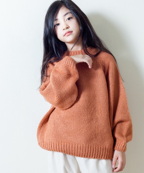 ＆yam（アンドヤム）の「カラーニット（ニット/セーター・キッズ・パープル/オレンジ/グリーン・100cm/110cm/120cm/140cm/130cm/150cm/160cm）」の3枚目の写真