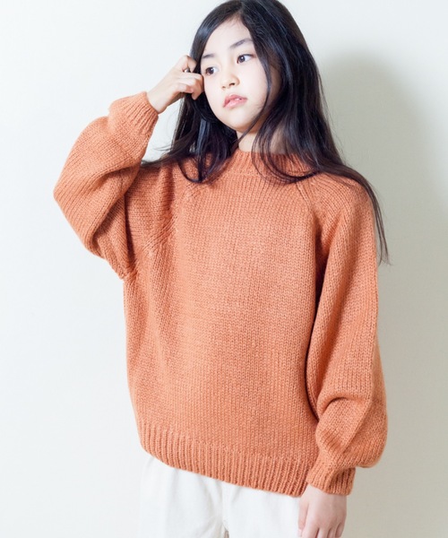 ＆yam（アンドヤム）の「カラーニット（ニット/セーター・キッズ・パープル/オレンジ/グリーン・100cm/110cm/120cm/140cm/130cm/150cm/160cm）」の5枚目の写真