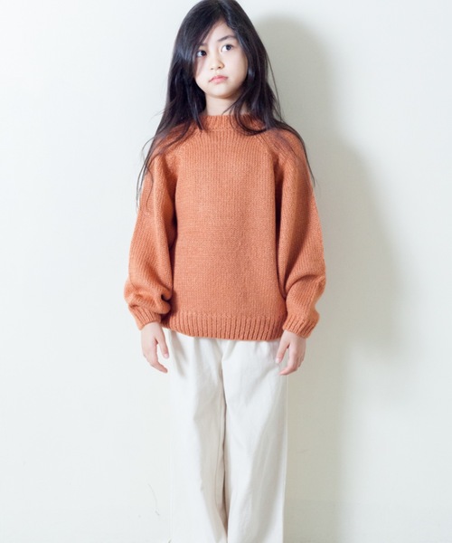 ＆yam（アンドヤム）の「カラーニット（ニット/セーター・キッズ・パープル/オレンジ/グリーン・100cm/110cm/120cm/140cm/130cm/150cm/160cm）」の6枚目の写真