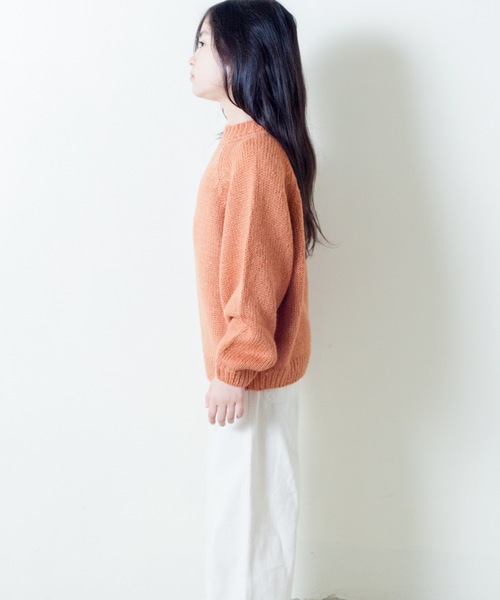 ＆yam（アンドヤム）の「カラーニット（ニット/セーター・キッズ・パープル/オレンジ/グリーン・100cm/110cm/120cm/140cm/130cm/150cm/160cm）」の7枚目の写真