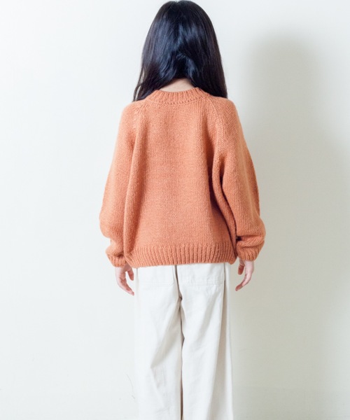 ＆yam（アンドヤム）の「カラーニット（ニット/セーター・キッズ・パープル/オレンジ/グリーン・100cm/110cm/120cm/140cm/130cm/150cm/160cm）」の8枚目の写真