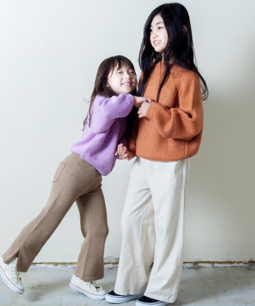 ＆yam（アンドヤム）の「カラーニット（ニット/セーター・キッズ・パープル/オレンジ/グリーン・100cm/110cm/120cm/140cm/130cm/150cm/160cm）」の9枚目の写真