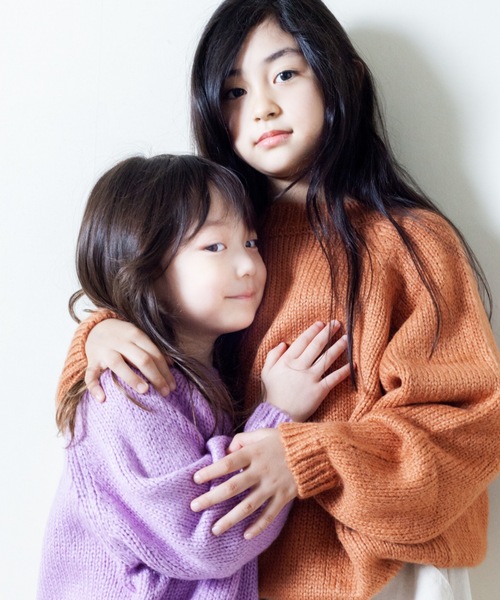 ＆yam（アンドヤム）の「カラーニット（ニット/セーター・キッズ・パープル/オレンジ/グリーン・100cm/110cm/120cm/140cm/130cm/150cm/160cm）」の10枚目の写真