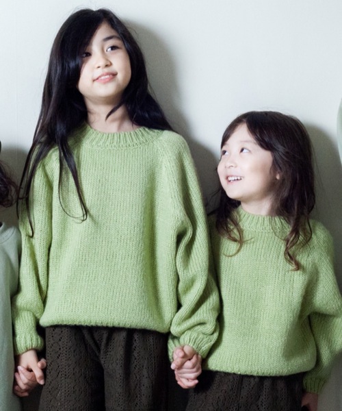 ＆yam（アンドヤム）の「カラーニット（ニット/セーター・キッズ・パープル/オレンジ/グリーン・100cm/110cm/120cm/140cm/130cm/150cm/160cm）」の12枚目の写真