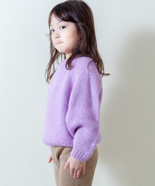 ＆yam（アンドヤム）の「カラーニット（ニット/セーター・キッズ・パープル/オレンジ/グリーン・100cm/110cm/120cm/140cm/130cm/150cm/160cm）」の21枚目の写真