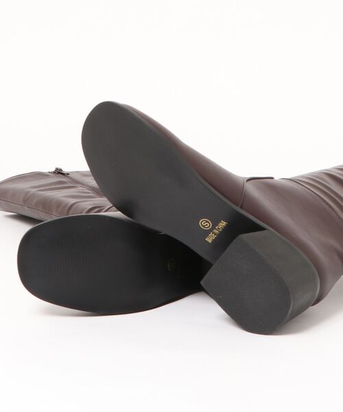 VENCEEXCHANGE（ヴァンスエクスチェンジ）の「スクエアトゥーロングブーツ（ブーツ・レディース・ブラウン/コーラル/ブラック・23/24/25.0cm）」の4枚目の写真