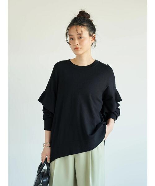 AMERICAN HOLIC（アメリカンホリック）の「ショルダーフリルニットプルオーバー ＊（ニット/セーター・レディース・ブラック/ブルー/ライトベージュ・FREE）」の10枚目の写真