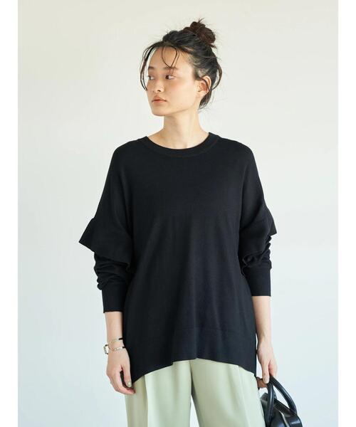 AMERICAN HOLIC（アメリカンホリック）の「ショルダーフリルニットプルオーバー ＊（ニット/セーター・レディース・ブラック/ブルー/ライトベージュ・FREE）」の13枚目の写真