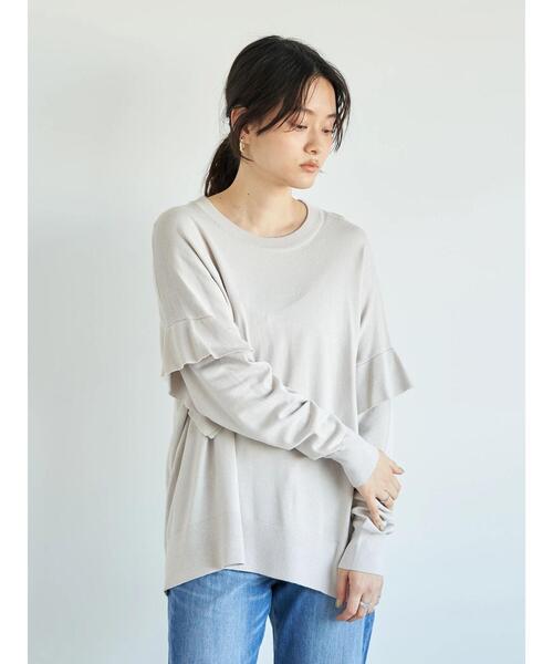 AMERICAN HOLIC（アメリカンホリック）の「ショルダーフリルニットプルオーバー ＊（ニット/セーター・レディース・ブラック/ブルー/ライトベージュ・FREE）」の16枚目の写真