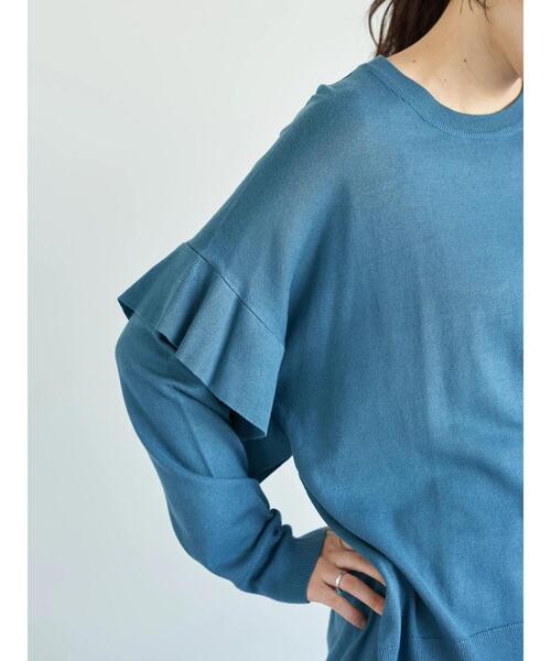 AMERICAN HOLIC（アメリカンホリック）の「ショルダーフリルニットプルオーバー ＊（ニット/セーター・レディース・ブラック/ブルー/ライトベージュ・FREE）」の22枚目の写真