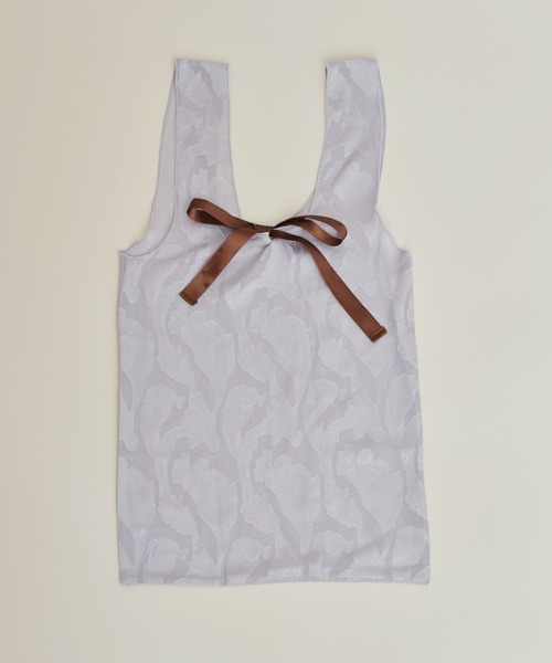 tocco closet(トッコ クローゼット)の「【ZOZO限定】りぼん付きペイズリーシアーシフォンバック(エコバッグ/サブバッグ・レディース・グレー系その他/ベージュ系その他・FREE)」の3枚目の写真