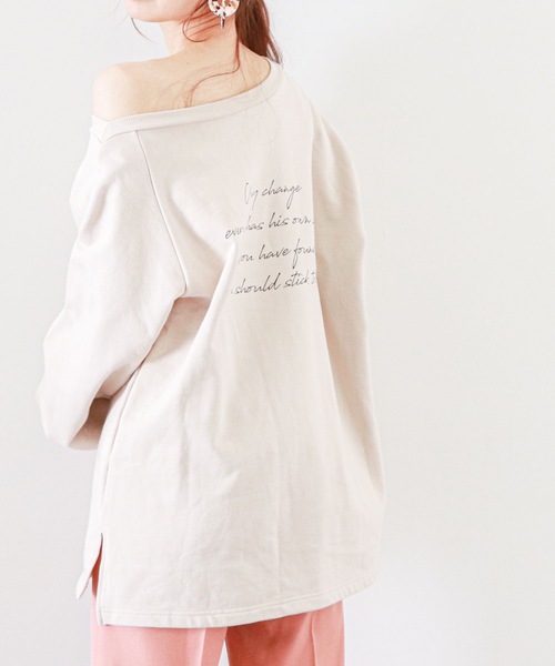 archives(アルシーヴ)の「アシメ裏毛プルオーバー(Tシャツ/カットソー・レディース・ブルー/オフホワイト/ベージュ・MEDIUM)」の1枚目の写真