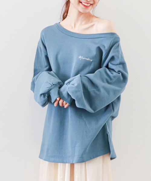 archives(アルシーヴ)の「アシメ裏毛プルオーバー(Tシャツ/カットソー・レディース・ブルー/オフホワイト/ベージュ・MEDIUM)」の20枚目の写真