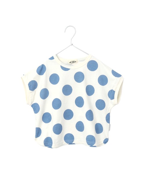 MAKE YOUR DAY（メイクユアデイ）の「ドットラウンドTシャツ■80～140cm（Tシャツ/カットソー・キッズ・ブラウン/ブルー/ピンク/イエロー・130/140/90/80/100/120/110）」の2枚目の写真