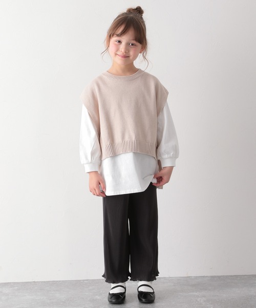 GLOBAL WORK(グローバルワーク)の「【キッズ】ニットベストSETチュニック/930511(ニット/セーター・キッズ・ミント/ベージュ・120cm/150cm/140cm/130cm/100cm/110cm/160cm)」の6枚目の写真