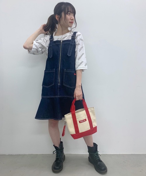 MILKFED.(ミルクフェド)の「ALLOVER LOGO TOP(Tシャツ/カットソー・レディース・ホワイト/ライトグレー/ブラック/ベージュ/レッド・ONE SIZE)」の21枚目の写真