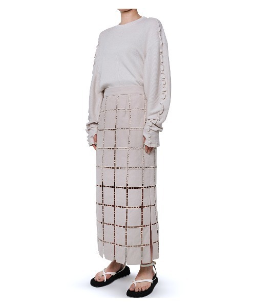 LE CIEL BLEU（ルシェルブルー）の「Rib Flutter Sleeve Top（Tシャツ/カットソー・レディース・ライトグレー・36）」の3枚目の写真