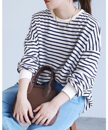 reca（レカ）の「【累計販売99,351枚突破！】ゆったり体型カバー！ボーダー＆無地オーバーサイズプルオーバー（Tシャツ/カットソー）」