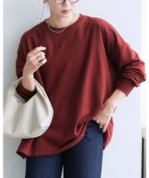 Tシャツ/カットソー（レッド/赤色系・ボーダー柄）ファッション通販