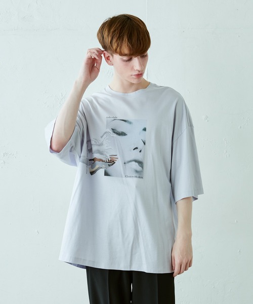 Lui's（ルイス）の「フェイスハンド スーパービッグシルエットTシャツ（Tシャツ/カットソー・メンズ・ホワイト/ブラック/グレー・FREE）」の3枚目の写真