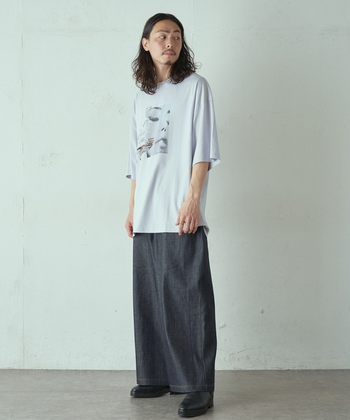 Lui's（ルイス）の「フェイスハンド スーパービッグシルエットTシャツ（Tシャツ/カットソー・メンズ・ホワイト/ブラック/グレー・FREE）」の5枚目の写真