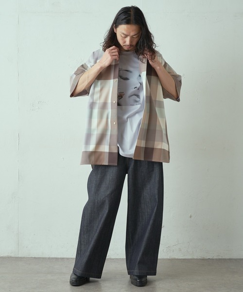 Lui's（ルイス）の「フェイスハンド スーパービッグシルエットTシャツ（Tシャツ/カットソー・メンズ・ホワイト/ブラック/グレー・FREE）」の8枚目の写真