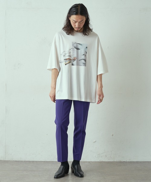 Lui's（ルイス）の「フェイスハンド スーパービッグシルエットTシャツ（Tシャツ/カットソー・メンズ・ホワイト/ブラック/グレー・FREE）」の4枚目の写真