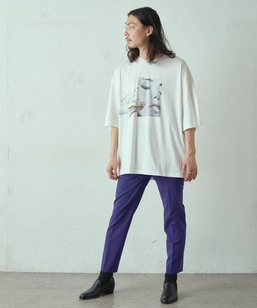 Lui's（ルイス）の「フェイスハンド スーパービッグシルエットTシャツ（Tシャツ/カットソー・メンズ・ホワイト/ブラック/グレー・FREE）」の20枚目の写真