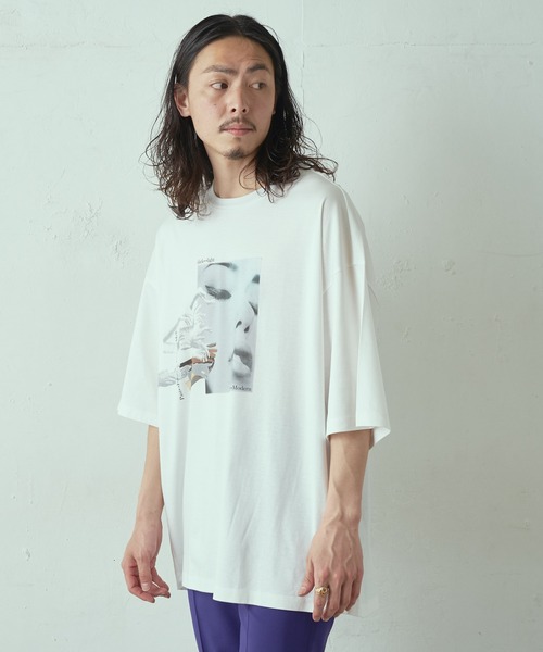 Lui's（ルイス）の「フェイスハンド スーパービッグシルエットTシャツ（Tシャツ/カットソー・メンズ・ホワイト/ブラック/グレー・FREE）」の10枚目の写真