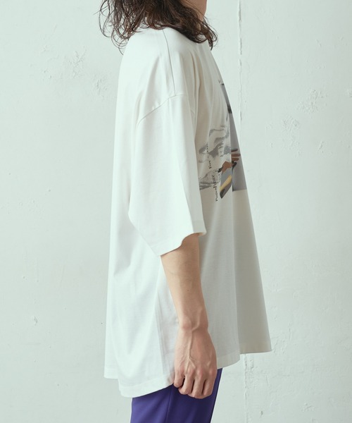 Lui's（ルイス）の「フェイスハンド スーパービッグシルエットTシャツ（Tシャツ/カットソー・メンズ・ホワイト/ブラック/グレー・FREE）」の14枚目の写真