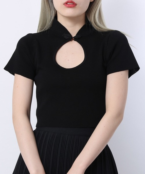 WC（ダブル シー）の「チャイナデザインピチT（Tシャツ/カットソー・レディース・ブラック/ライトパープル・FREE）」の2枚目の写真