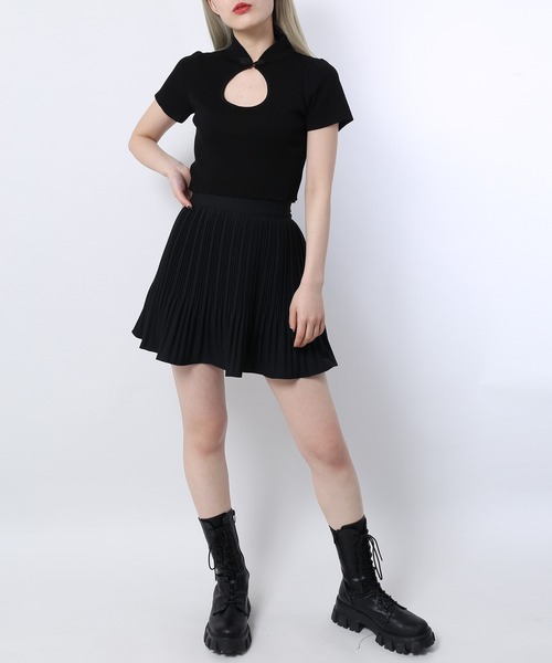 WC（ダブル シー）の「チャイナデザインピチT（Tシャツ/カットソー・レディース・ブラック/ライトパープル・FREE）」の5枚目の写真