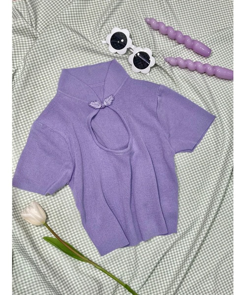 WC（ダブル シー）の「チャイナデザインピチT（Tシャツ/カットソー・レディース・ブラック/ライトパープル・FREE）」の13枚目の写真