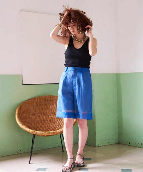 MAISON SPECIAL（メゾンスペシャル）の「ワンタックイージーショーツ【MAISON SPECIAL/メゾンスペシャル】（その他パンツ・レディース・ブラック/ブラウン/ピンク/シルバー/ブルー・38/36）」の12枚目の写真