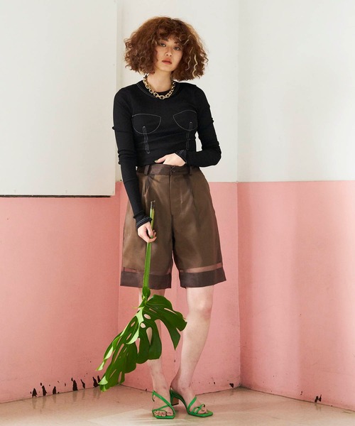 MAISON SPECIAL（メゾンスペシャル）の「ワンタックイージーショーツ【MAISON SPECIAL/メゾンスペシャル】（その他パンツ・レディース・ブラック/ブラウン/ピンク/シルバー/ブルー・38/36）」の13枚目の写真