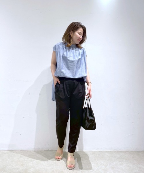 RIVE DROITE（リヴドロワ）の「大人に嬉しい二の腕カバー　オーバーフレンチブラウス（シャツ/ブラウス・レディース・オフホワイト/ブラック/サックスブルー・FREE）」の8枚目の写真