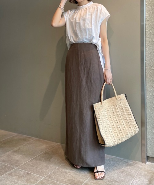 RIVE DROITE（リヴドロワ）の「大人に嬉しい二の腕カバー　オーバーフレンチブラウス（シャツ/ブラウス・レディース・オフホワイト/ブラック/サックスブルー・FREE）」の4枚目の写真