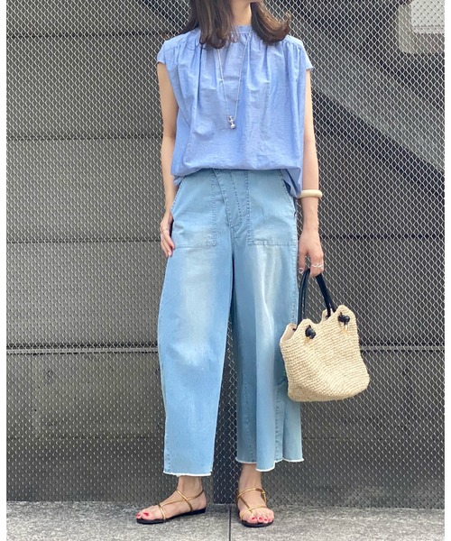 RIVE DROITE（リヴドロワ）の「大人に嬉しい二の腕カバー　オーバーフレンチブラウス（シャツ/ブラウス・レディース・オフホワイト/ブラック/サックスブルー・FREE）」の17枚目の写真