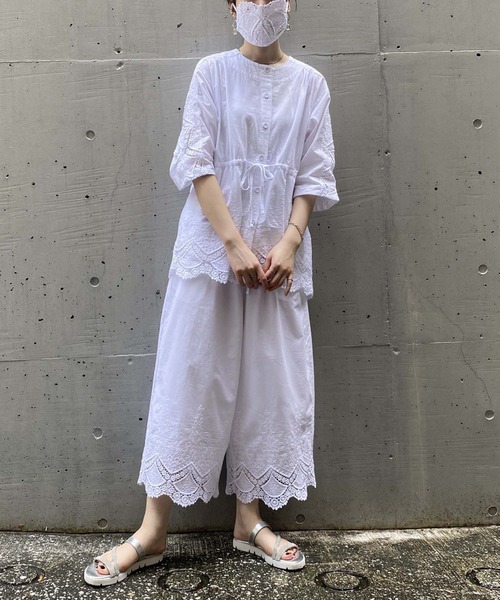 AS KNOW AS de base（アズノゥアズドゥバズ）の「楽しむコーデ刺繍パンツ　マスクセット（その他パンツ・レディース・ホワイト/ブラック/ブラウン・FREE）」の18枚目の写真