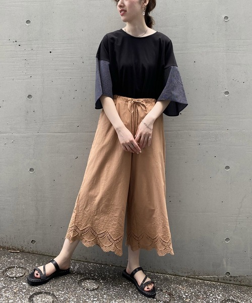 AS KNOW AS de base（アズノゥアズドゥバズ）の「楽しむコーデ刺繍パンツ　マスクセット（その他パンツ・レディース・ホワイト/ブラック/ブラウン・FREE）」の11枚目の写真