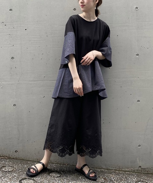 AS KNOW AS de base（アズノゥアズドゥバズ）の「楽しむコーデ刺繍パンツ　マスクセット（その他パンツ・レディース・ホワイト/ブラック/ブラウン・FREE）」の12枚目の写真