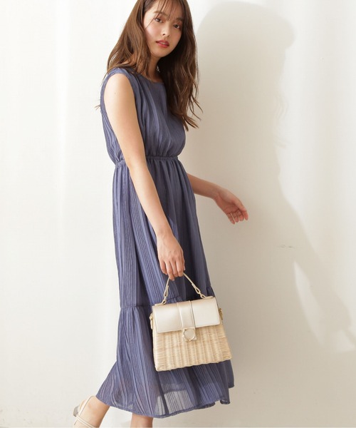 PROPORTION BODY DRESSING（プロポーションボディドレッシング）の「タック楊柳ワンピース / 1211240603（ワンピース・レディース・ブルー/ピンク/パープル・SMALL/MEDIUM）」の2枚目の写真