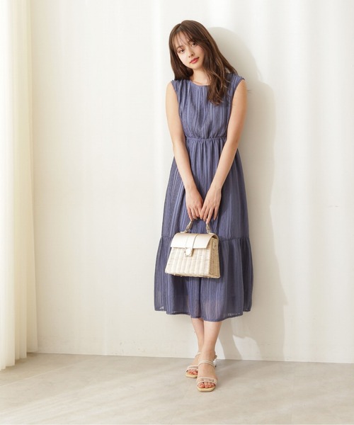 PROPORTION BODY DRESSING（プロポーションボディドレッシング）の「タック楊柳ワンピース / 1211240603（ワンピース・レディース・ブルー/ピンク/パープル・SMALL/MEDIUM）」の10枚目の写真