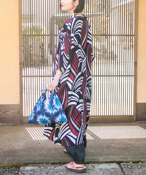 カヤ（カヤ）の「【カヤ】雪花あずま袋（エコバッグ/サブバッグ・レディース・パープル/ネイビー/イエロー/インディゴブルー/ブルー/グリーン・FREE）」の13枚目の写真