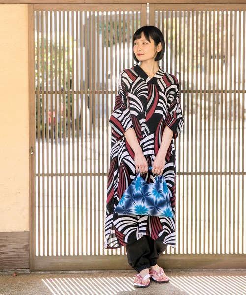 カヤ（カヤ）の「【カヤ】雪花あずま袋（エコバッグ/サブバッグ・レディース・パープル/ネイビー/イエロー/インディゴブルー/ブルー/グリーン・FREE）」の14枚目の写真