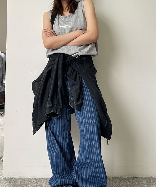 MASONPRINCE(メイソンプリンス)の「【MASONPRINCE】Broad shoulders adhesive label sleeveless t-shirt BX3013(タンクトップ・メンズ・ブラック/グレー/ホワイト/ライトブルー/ブルー・S/M/L)」の9枚目の写真