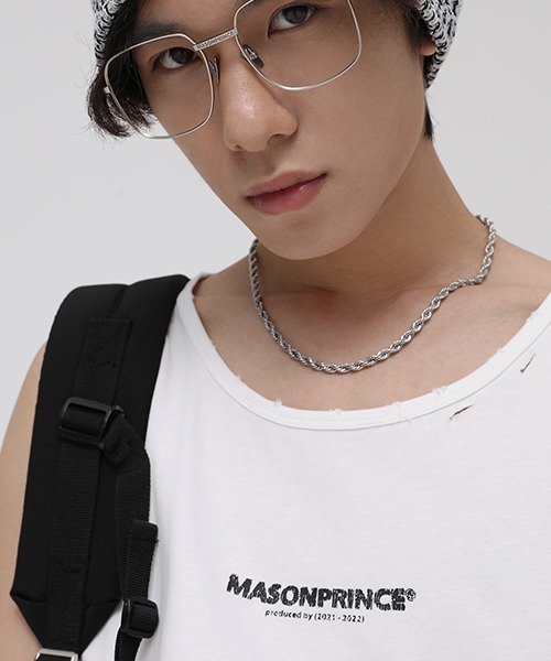 MASONPRINCE(メイソンプリンス)の「【MASONPRINCE】Broad shoulders adhesive label sleeveless t-shirt BX3013(タンクトップ・メンズ・ブラック/グレー/ホワイト/ライトブルー/ブルー・S/M/L)」の16枚目の写真
