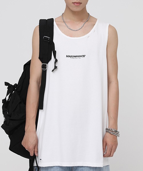 MASONPRINCE(メイソンプリンス)の「【MASONPRINCE】Broad shoulders adhesive label sleeveless t-shirt BX3013(タンクトップ・メンズ・ブラック/グレー/ホワイト/ライトブルー/ブルー・S/M/L)」の17枚目の写真